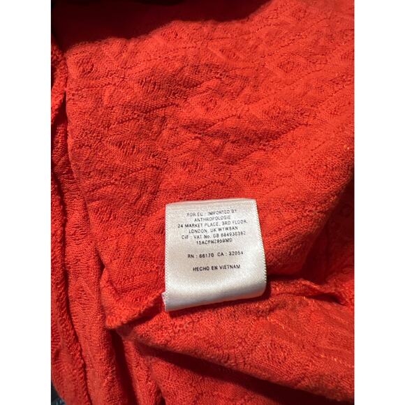 Anthropologie Deletta's Torchon Orange Embossed Fit And Flare Dress Size XS - Picture 7 of 7